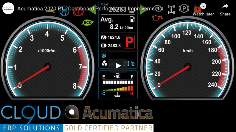 Acumatica 2020 R1 – Caching of Dashboard Widgets 12/31/19