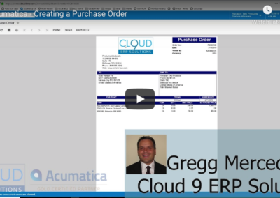 How to Create a Purchase Order in Acumatica 2/11/19