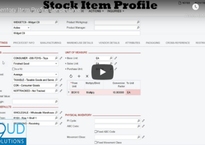 Setting Up an Inventory Item in Acumatica 6/04/19