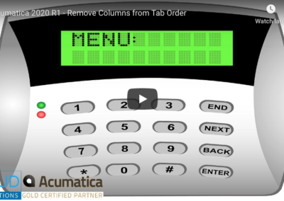 Acumatica 2020 R1 – Enhancements in the Use of the Tab Key 12/24/19