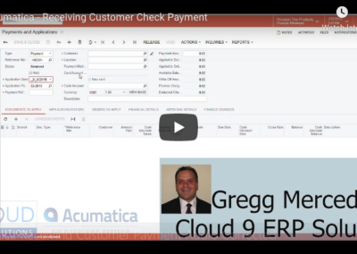 Receiving a Customer Payment in Acumatica 2/07/19