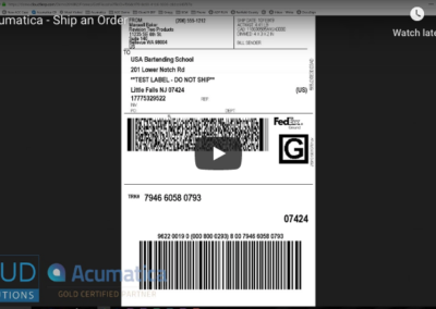 Ship an Order in Acumatica 2/10/19