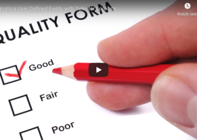 User Defined Fields with Selector Lookups 3/24/20