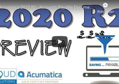 Acumatica 2020 R2 – Accounts Payable Document Recognition 9/15/20