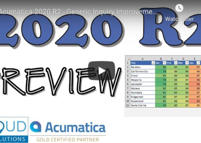 Acumatica 2020 R2 – Generic Inquiry Improvements 8/25/20