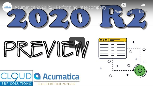 Acumatica 2020 R2 – Performing Inter-Company Sales 9/29/20