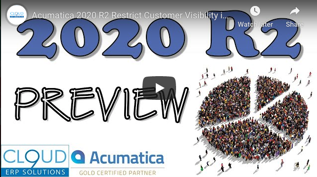 Acumatica 2020 R2 – Restrict Customer Visibility in Companies 8/04/20
