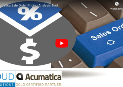 Acumatica Sale Order Pricing Analysis Tool 10/27/20
