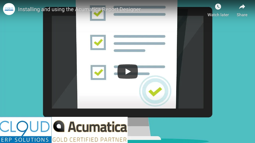 Installing and Using the Acumatica Report Designer 12/08/20