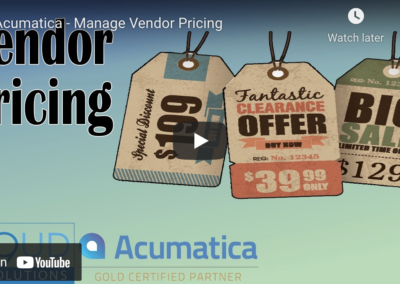 Acumatica – Manage Vendor Pricing11/15/21