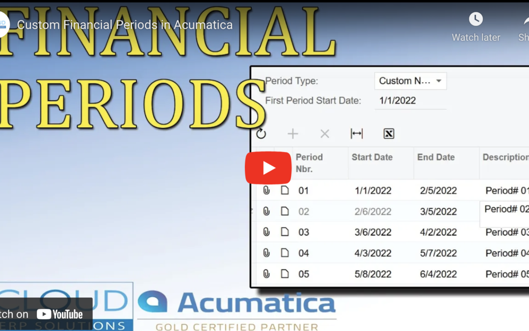Custom Financial Periods in Acumatica7/19/22