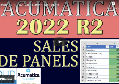 Acumatica 2022 R2 – Sales Order Side Panels7/12/22