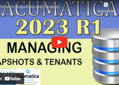 Acumatica 2023 R1 – Process Snapshots and Tenants1/3/23