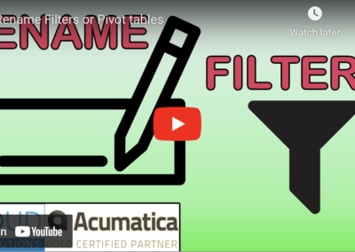 Rename Filters or Pivot Tables12/6/22